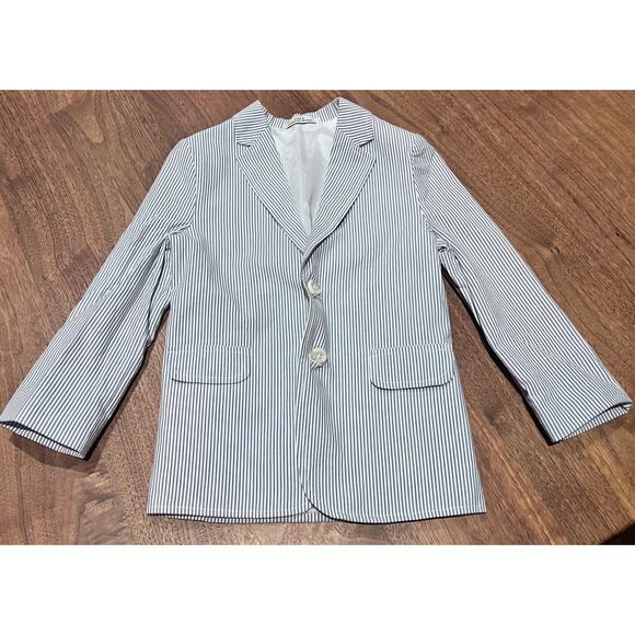 The Children's Place Other - The Children’s Place‎ (?) Boys Seersucker Blazer Size 6 Blue White Stripe Cotton